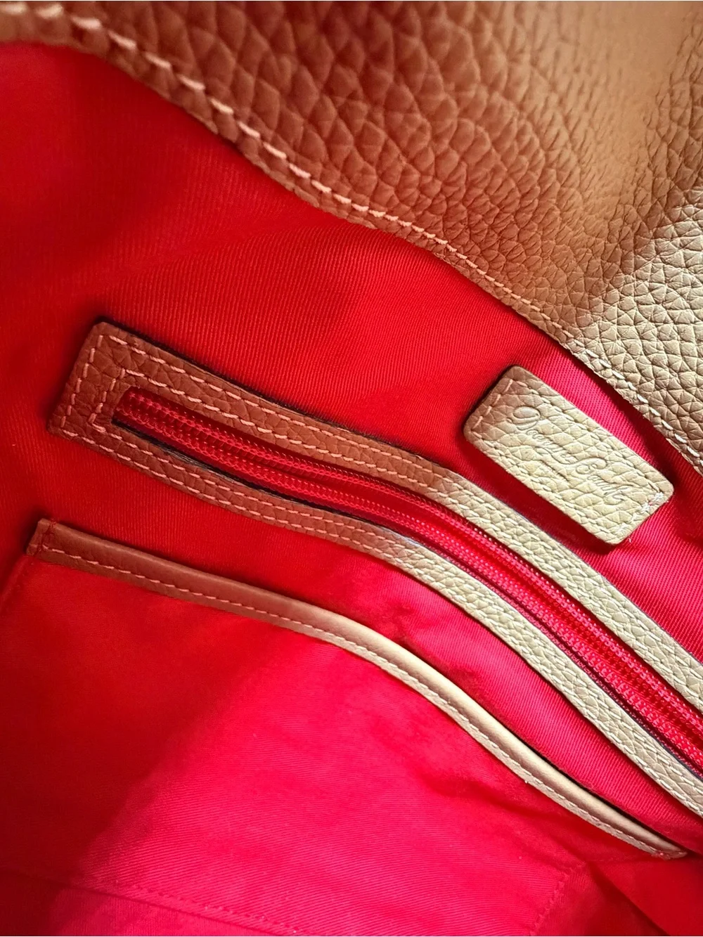 Dooney & Bourke Toffee Pebbled Leather Florentine Satchel